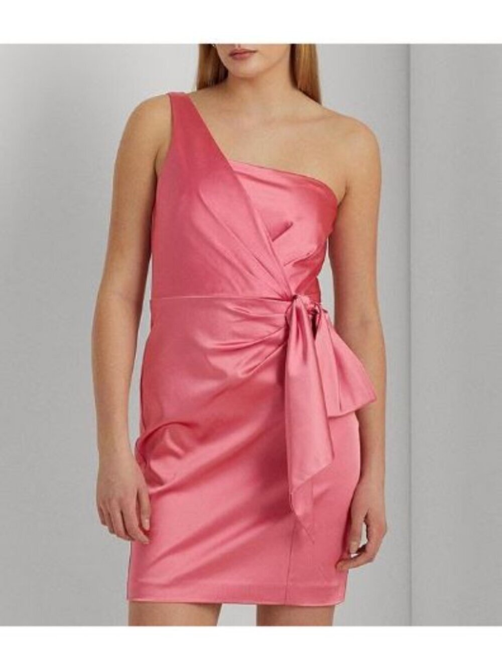 NEW Lauren Ralph Lauren Women's 12 Structured Satin-Cocktail Dress NWT $265 - Picture 2 of 4